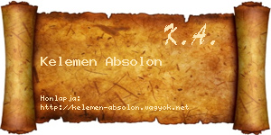 Kelemen Absolon névjegykártya