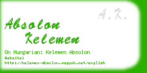 absolon kelemen business card